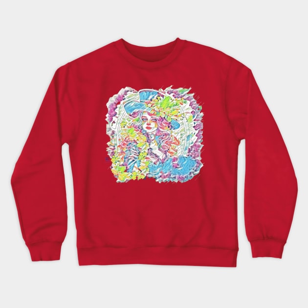 Fantasy Victorian girl Crewneck Sweatshirt by Viper Unconvetional Concept